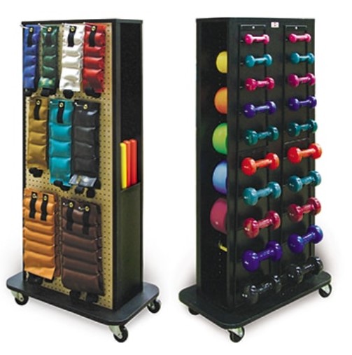 Hausmann 5566-100 Econo Weight Rack, 4 sided storage, 4" casters