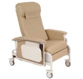 Winco 6550 CareCliner Dual Drop Arm Clinical Recliner with Nylon Casters and Dual Side