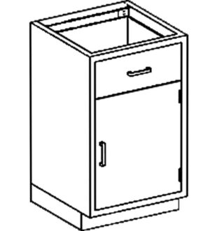 Blickman Industries Base Cabinet 24 1/8"W x 35 3/4"H x 22"D with (1) S/S Adj Shelf
