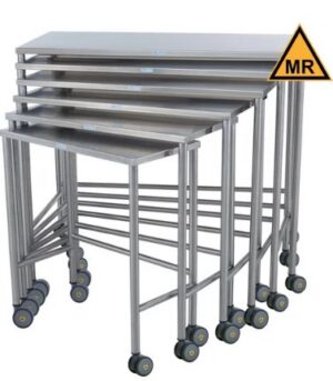 Blickman Industries Nested Instrument Table 36"W x 36"H x 18"D On Casters MRI Safe