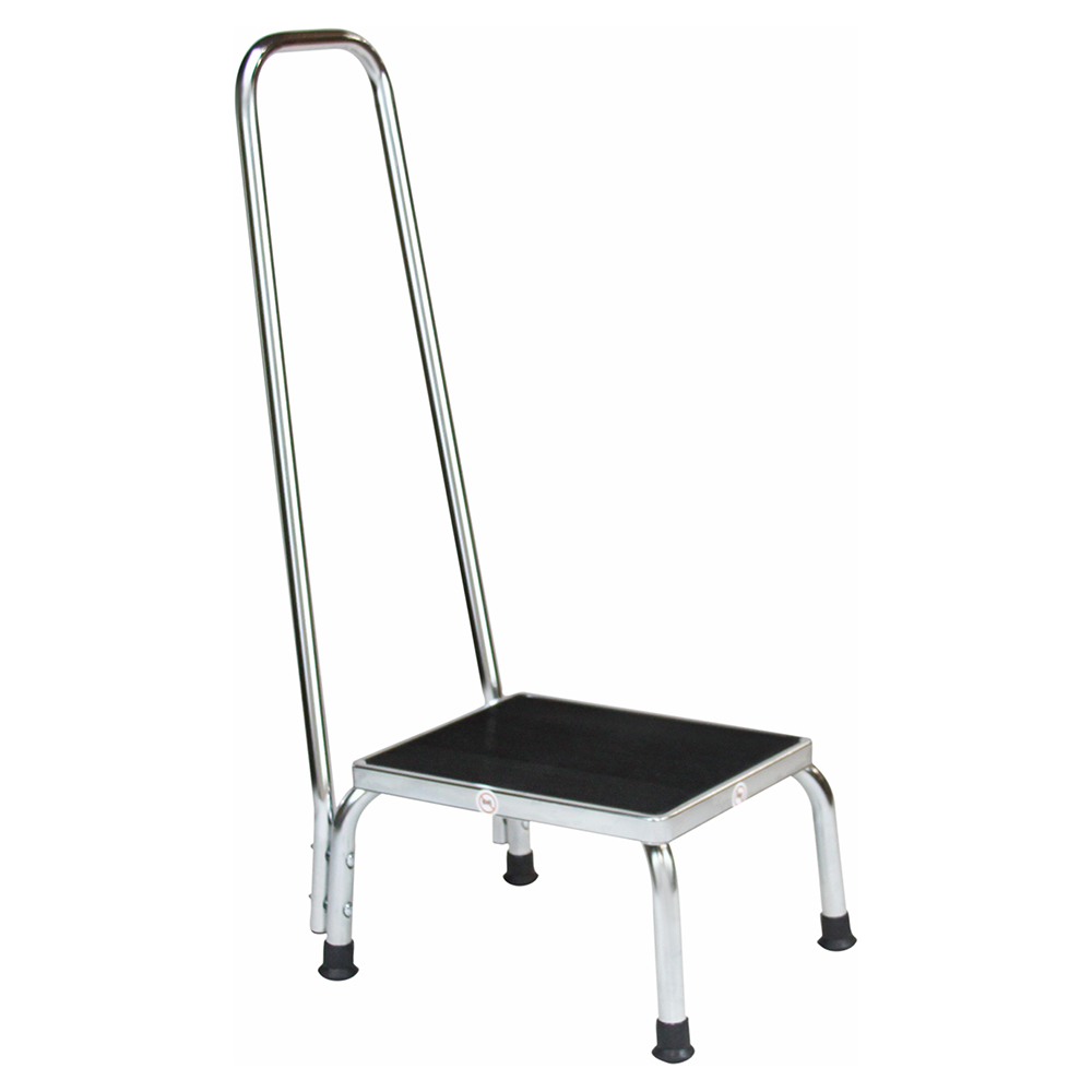 Blickman 1260 Stainless Steel Step Stool with Handrail