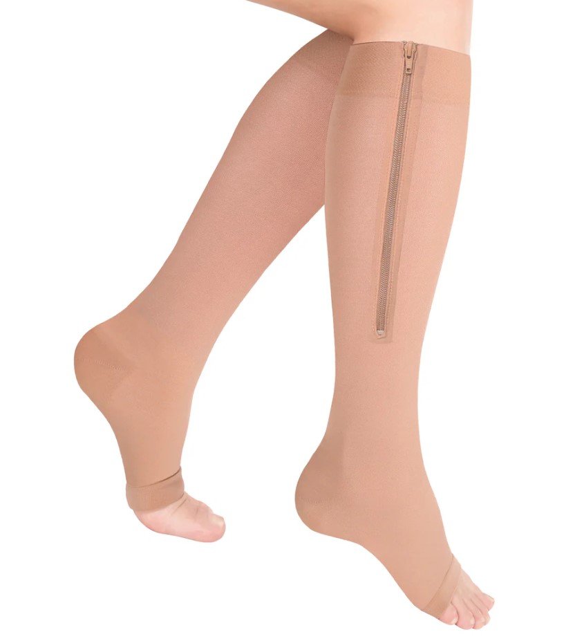 Truform (Pair) ZIPPER BELOW KNEE COMPRESSION SOCK 15-20 OT BG 2L