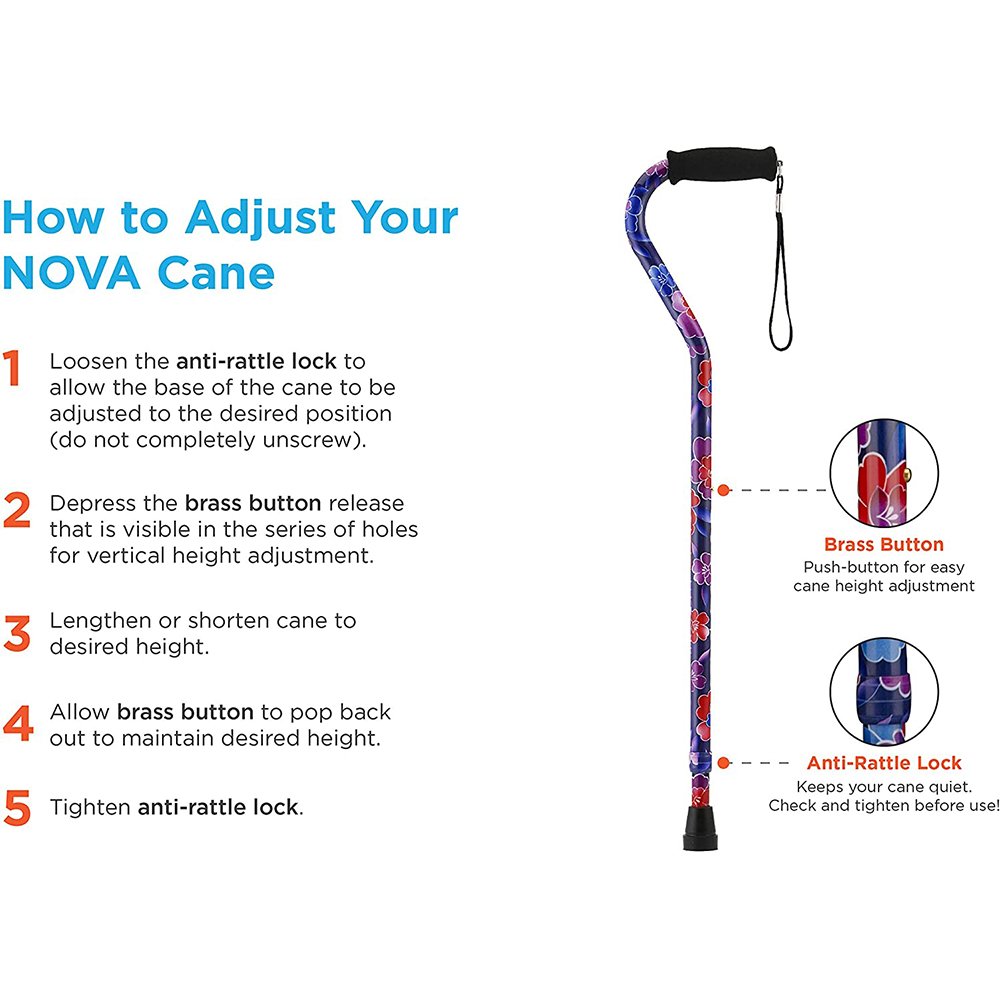 Nova Medical Products CANE OFFSET BLACK