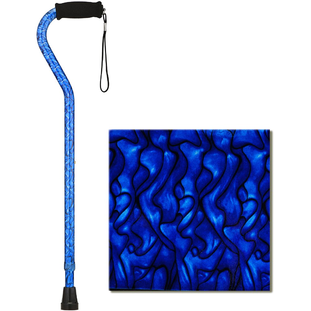 Nova Medical Products HD TALL OFFEST CANE BLUE WAVES