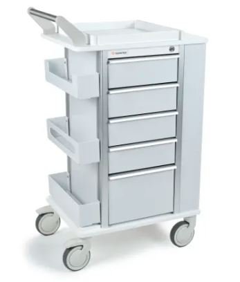 Marketlab Insight® Ergo Phlebotomy Cart, guard rail, 5" casters, 5 drawers (108689E)