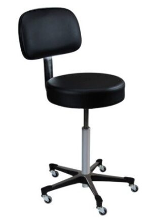 Blickman Industries Exam Stool 1113 Black w/(5) Leg Aluminum Base - 1113