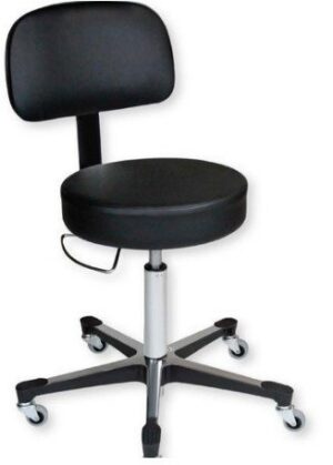Blickman Industries Pneumatic Exam Stool Black w/(5) Leg Aluminum Base - 1210WB