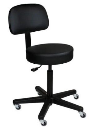 Blickman Industries Pneumatic Exam Stool Black with (5) Leg Black Composite (1210WB-BLK)