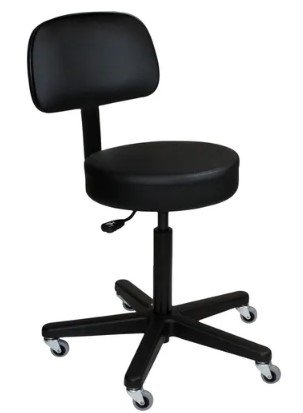 Blickman Industries Pneumatic Exam Stool Black with (5) Leg Black Composite (1210WB-BLK)