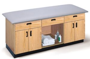 Hausmann Treatment Table with 2 laminate cabinets