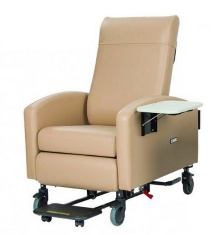 Winco RECLINER STANDARD WIDTH, TRENDELENBURG Push Back, Fixed Arms, 5" Casters