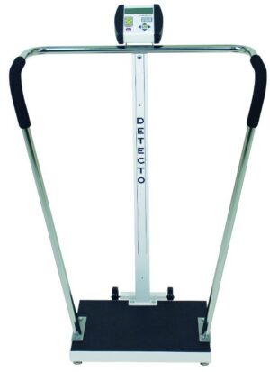 Detecto 6855 Portable High Capacity Digital Scale 600 lb with Wrap Around Handrail