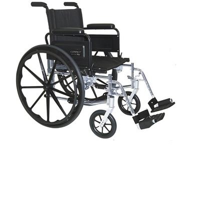 18" x 16" or 18" D High Strength Light Wheelchair with Standard Footrests