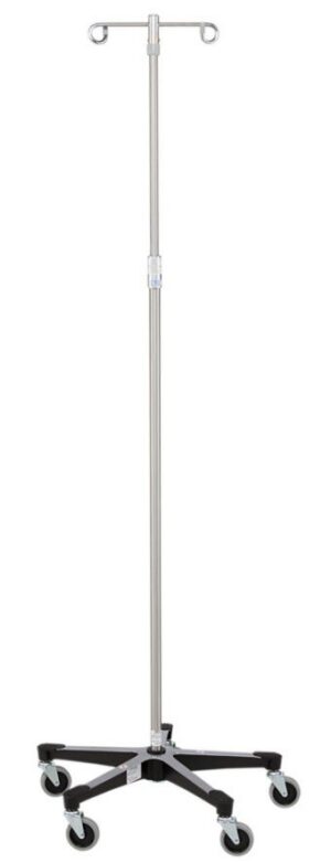 Blickman Industries IV Stand 2 Hook w/5 Leg Base On Casters