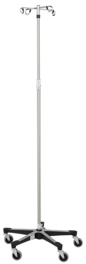 Blickman Industries IV Stand 4 Hook w/5 Leg Base On Casters