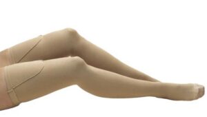 Truform THIGH LENGTH Anti-Embolism 18mmHG Closed Toe Compression Sock, BEIGE L (Pair)