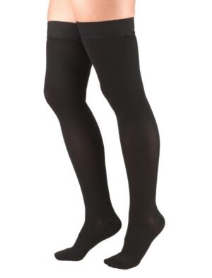 Truform THIGH HIGH 30-40 mmHg Closed Toe Compression Sock - BLACK L (Pair)