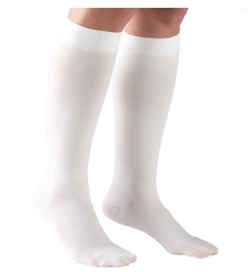 Truform BELOW KNEE 20-30 mmHg Closed Toe Compression Sock - WHITE 2L (Pair)
