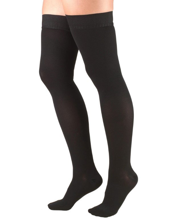 Truform THIGH HIGH 20-30 mmHg Closed Toe Compression Sock - BLACK 2L (Pair)