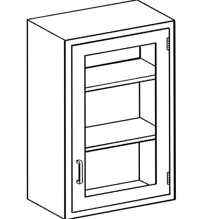 Blickman Industries Wall Cabinet 24 3/4"W x 30"H x 13"D w/(2) S/S Adj