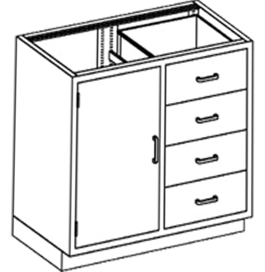 Blickman Industries Base Cabinet 35"W x 35 3/4"H x 22"D w/(4) Drawers