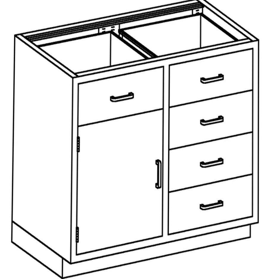 Blickman Industries Base Cabinet 35"W x 35 3/4"H x 22"D with (1) S/S Half Size (DK35HS)