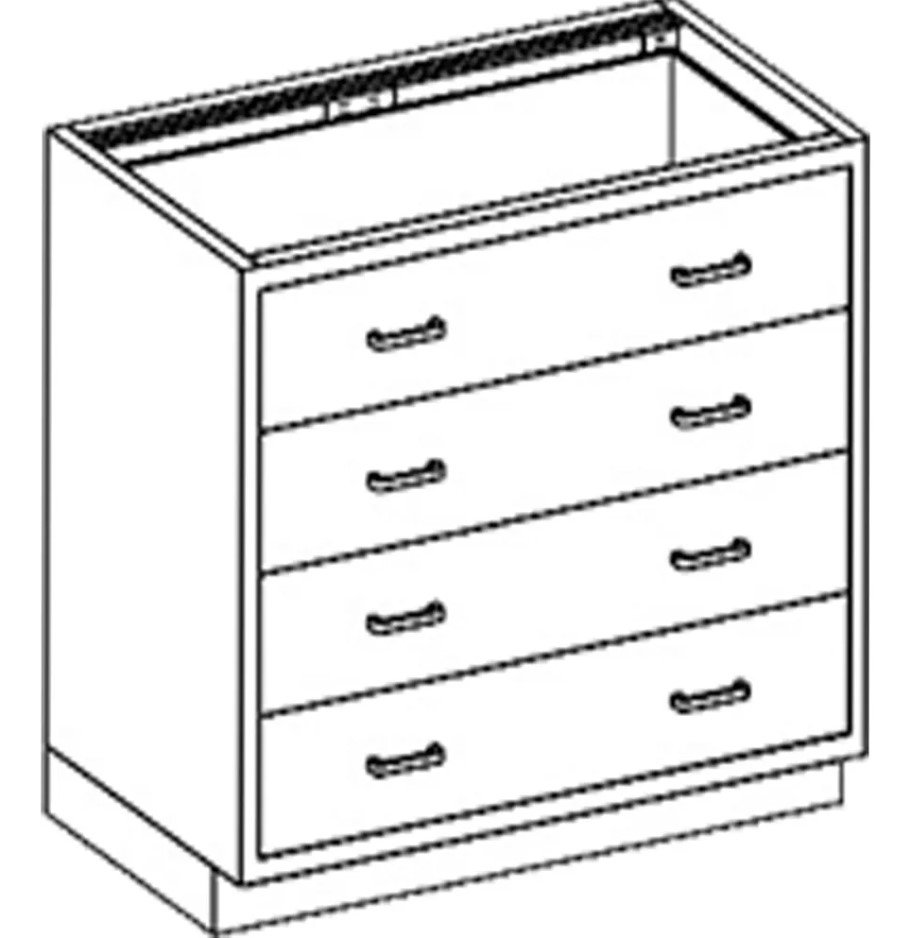 Blickman Industries Base Cabinet 35"W x 35 3/4"H x 22"D w/ Drawers - DP35HS