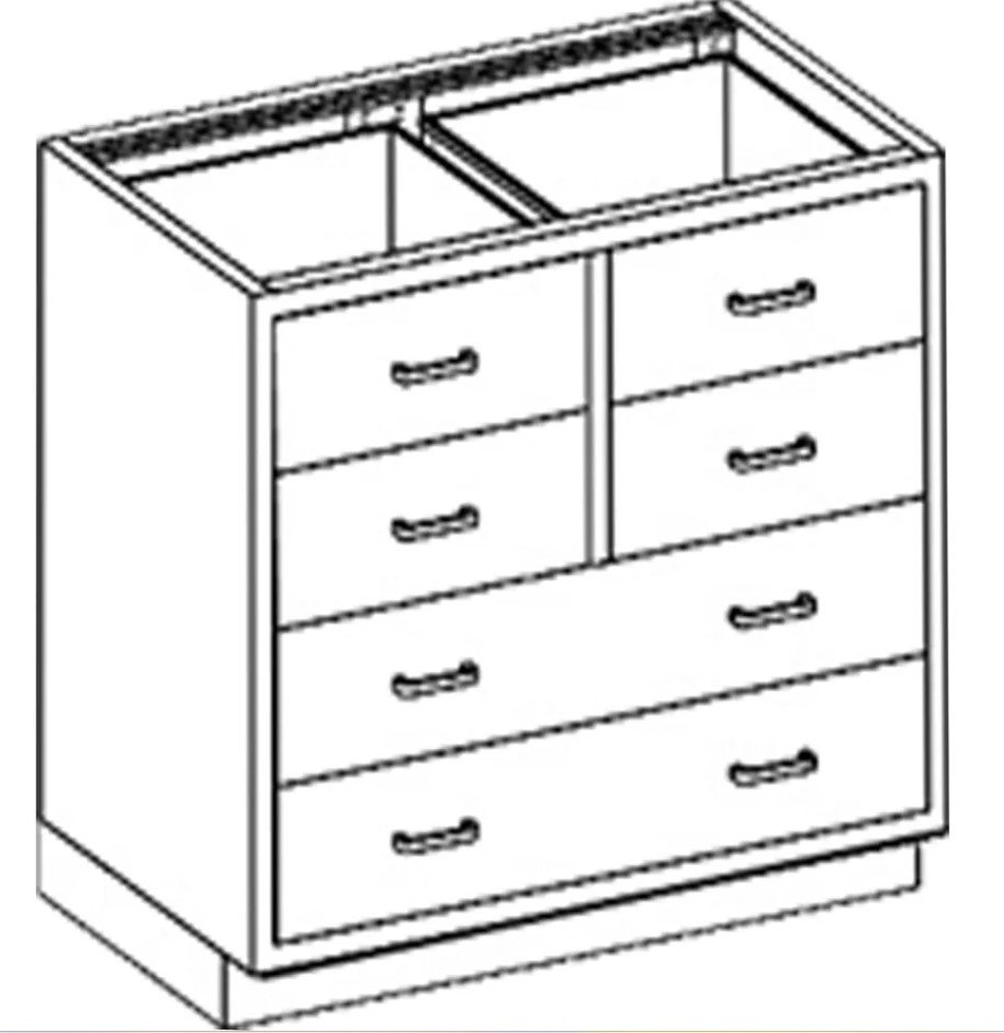 Blickman Industries Base Cabinet 35"W x 35 3/4"H x 22"D w/ Drawers - DR35HS
