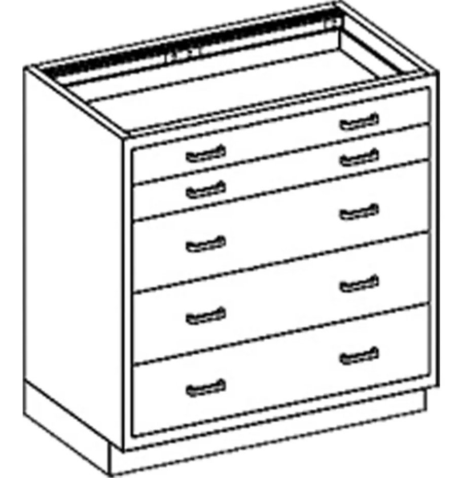 Blickman Industries Base Cabinet 35"W x 35 3/4"H x 22"D w/ Drawers - DS35HS