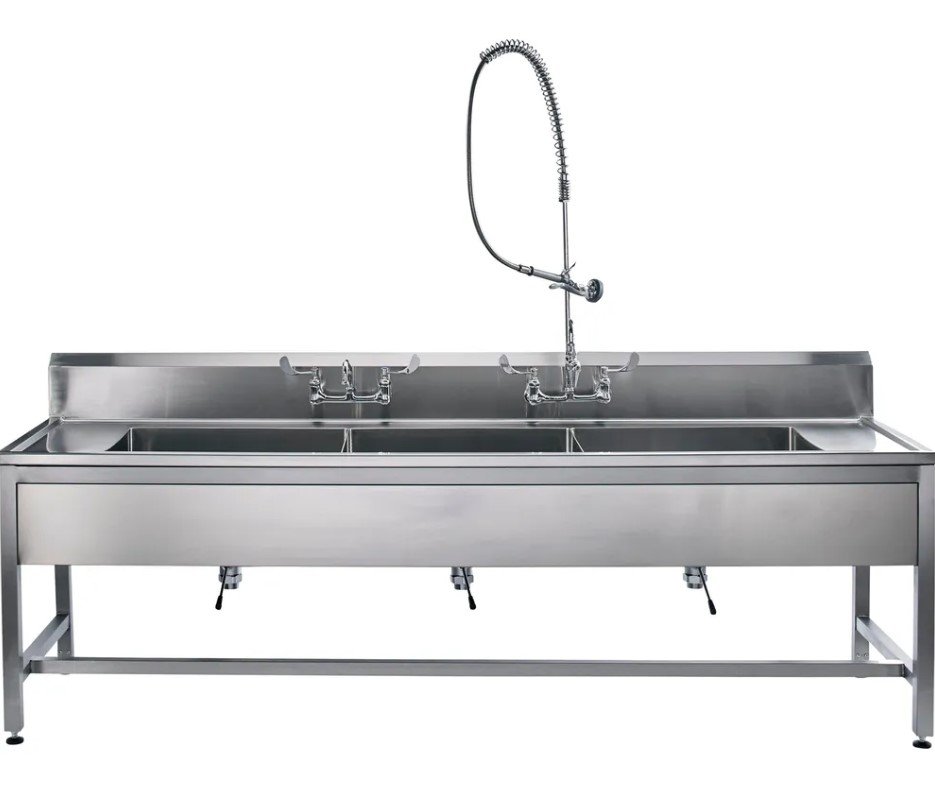 Blickman Industries Decontamination Station 116"W x 30"D with (8") Backsplash (DSHB30)