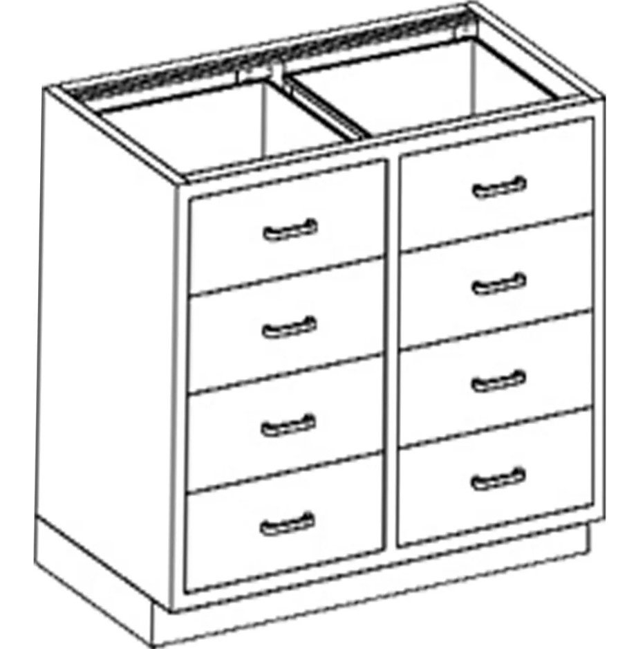 Blickman Industries Base Cabinet 35"W x 35 3/4"H x 22"D w/ Drawers - DT35HS