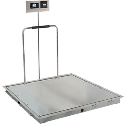 In-Floor Dialysis Scale, 48"x48" SS Deck, Hand Rail