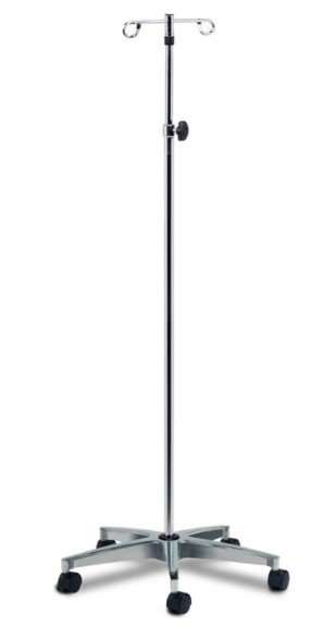 Clinton Industries IV Pole, 5 leg base with 2 hooks
