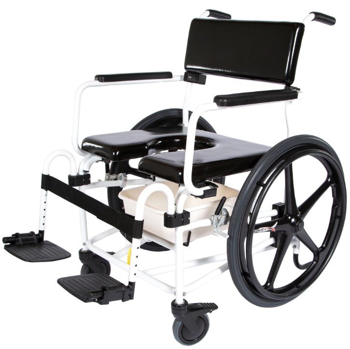 ActiveAid 600 Rehab Shower/Commode Chair, 18"Wx18"D Stainless Steel Frame (PKG405)