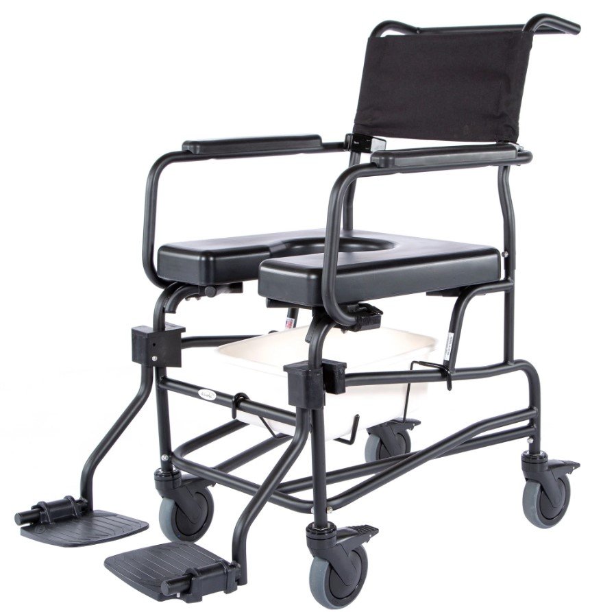 ActiveAid 600 Rehab Shower/Commode Chair, 18"Wx18"D Stainless Steel Frame (PKG405)