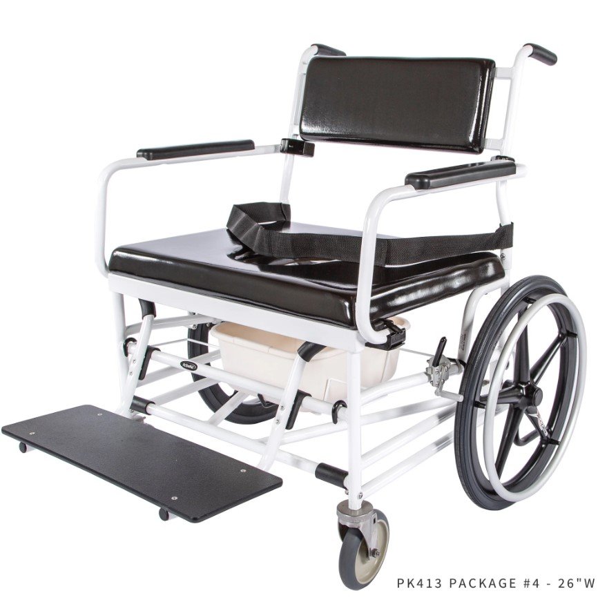 720 Bariatric Rehab Shower/Commode Chair - 20"Wx20"D Stainless Steel Frame