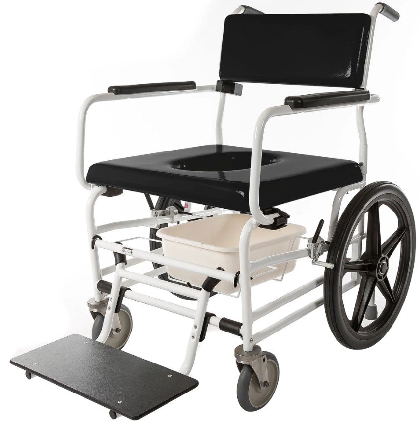 720 Bariatric Rehab Shower/Commode Chair - 20"Wx20"D Stainless Steel Frame