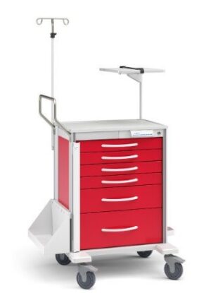 Innerspace Healthcare Pace 30 Cart, Red, 3-3", 2-6", 1-9" drws, 42.5"H