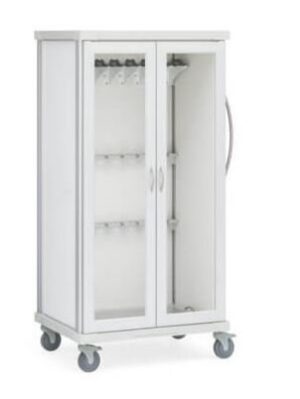 Innerspace Healthcare Roam 2 Compartment Supply Cart Aluminum-Glass Doors (SR2GSD)