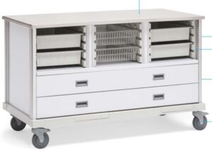 Innerspace Healthcare Roam ECP Cart-Drawers, 2 Center Columns