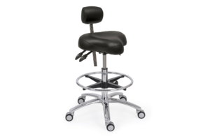 Midmark Operator Chair, Saddle Seat, Black, No Arms