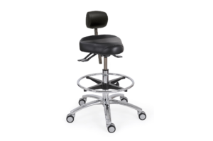 Midmark Operator Chair, Triangle Seat, Black, No Arms